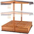 47" Wooden Sandbox with Lid & Bench for Kids - Outdoor Sand Play Center