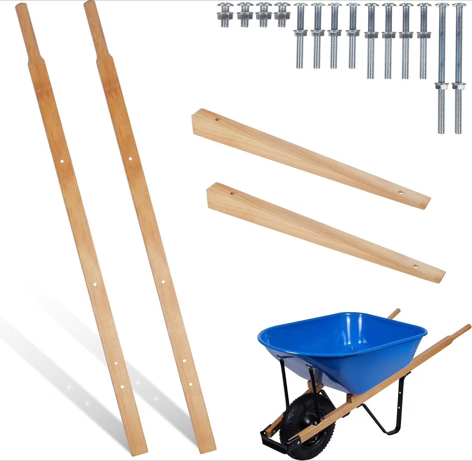 2 Pre-Drilled Heavy-Duty FSC Eco-Wood Handles, Universal Fit w/ Bolts, Nuts & Wedges (Plant a Tree)