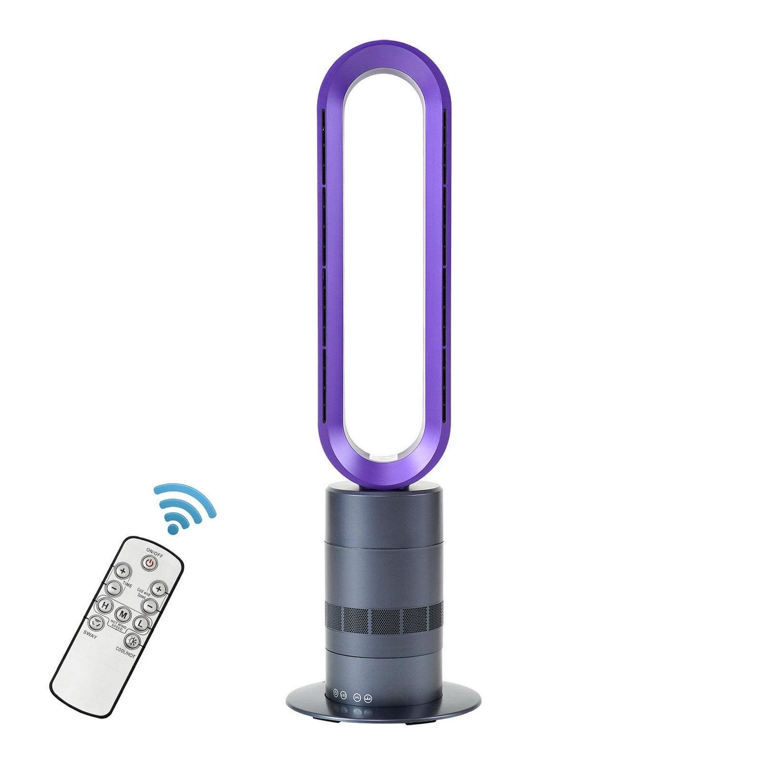 32" Bladeless Tower Fan w/ 9hr Timer, 10 Speeds & Remote - Air Circulator for Home AC