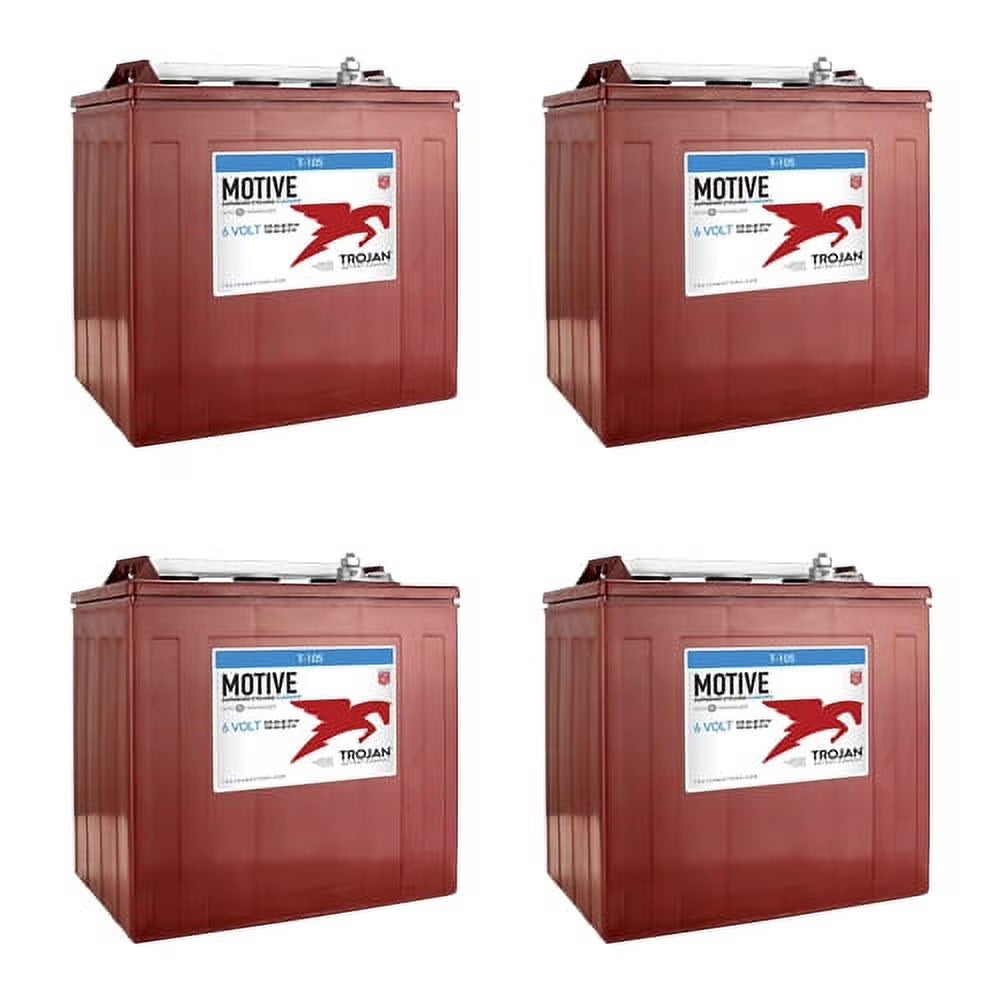 6V 225Ah Deep Cycle Golf Cart Batteries, 4-Pack