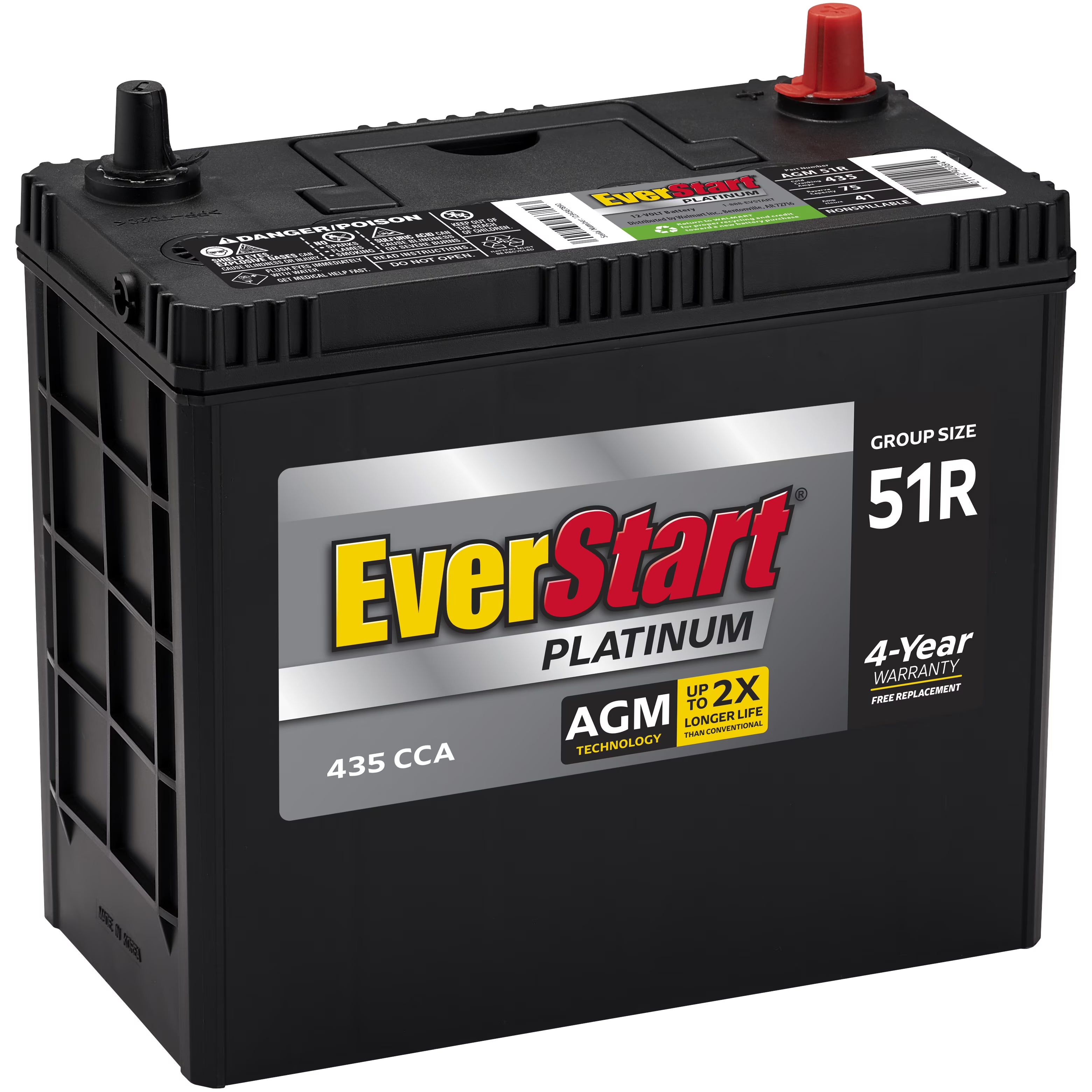 AGM Battery, Group 51R, 12V, 435 CCA (Boxed)