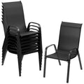 8-Piece Outdoor Stackable Armrest Dining Chairs for Patio, Lawn & Garden