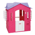 Cape Cottage Playhouse, Pink - Pretend Playhouse w/ Working Doors, Window Shutters & Flag Holder, for Kids Ages 2-8