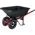8 cu ft / 300 lb Capacity Dual Poly Wheelbarrow with Wood Handle