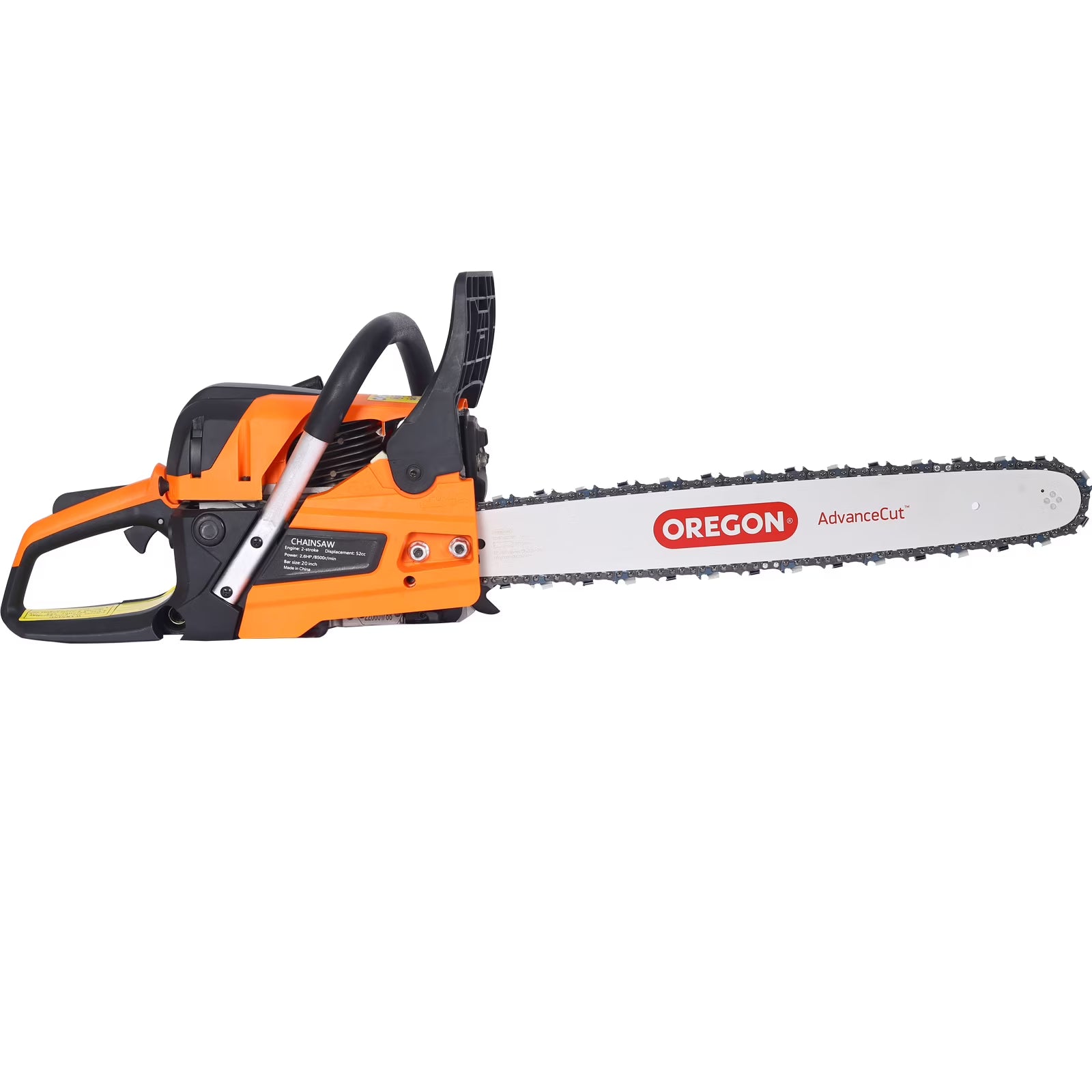 52cc 20" Gas Chain Saw for Wood Cutting, 2-Cycle, EPA Compliant, w/ Oregon Bar