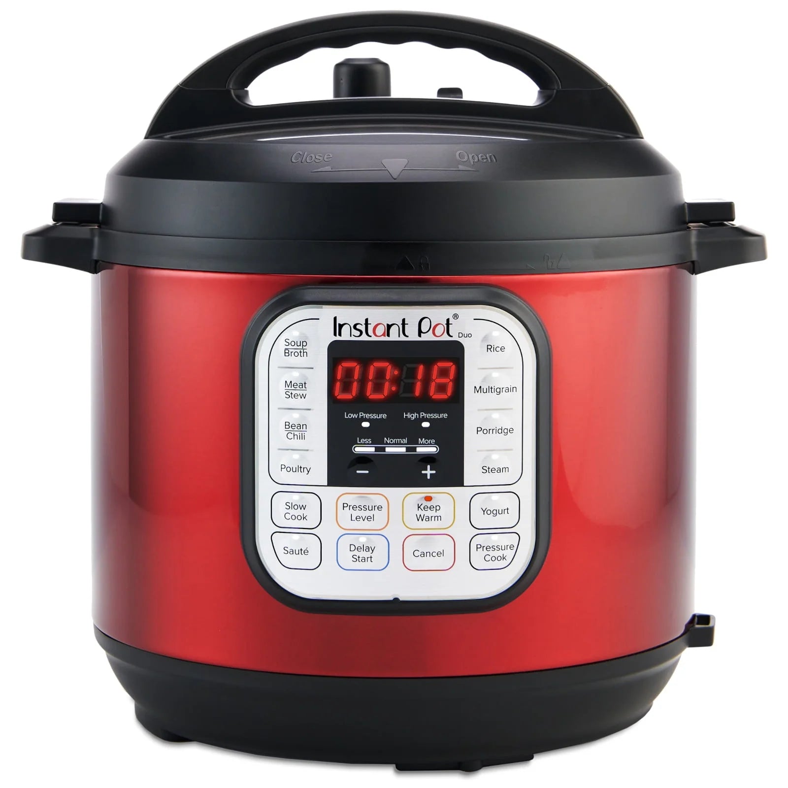 6 Qt Multi-Cooker, Red Stainless Steel, Pressure Cooker, Slow Cooker, Rice Cooker, Steamer, Sauté, Yogurt Maker, Warmer & Sterilizer