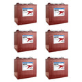 6V 225Ah Golf Cart Batteries, T-105, 6-Pack for 36V Systems