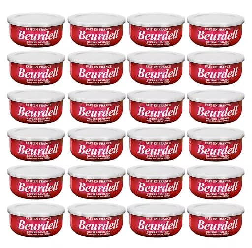 100% Natural Salted Pasteurized Real Butter, 24 ct, Pull Top Lid, Long Shelf Life Emergency Survival Food for Cooking, Baking, RV & Camping, France