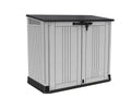 4.3x3.7 ft Outdoor Resin Storage Shed w/ Easy Lift Hinges for Yard Tools, Pool Toys & Garden Accessories, Grey