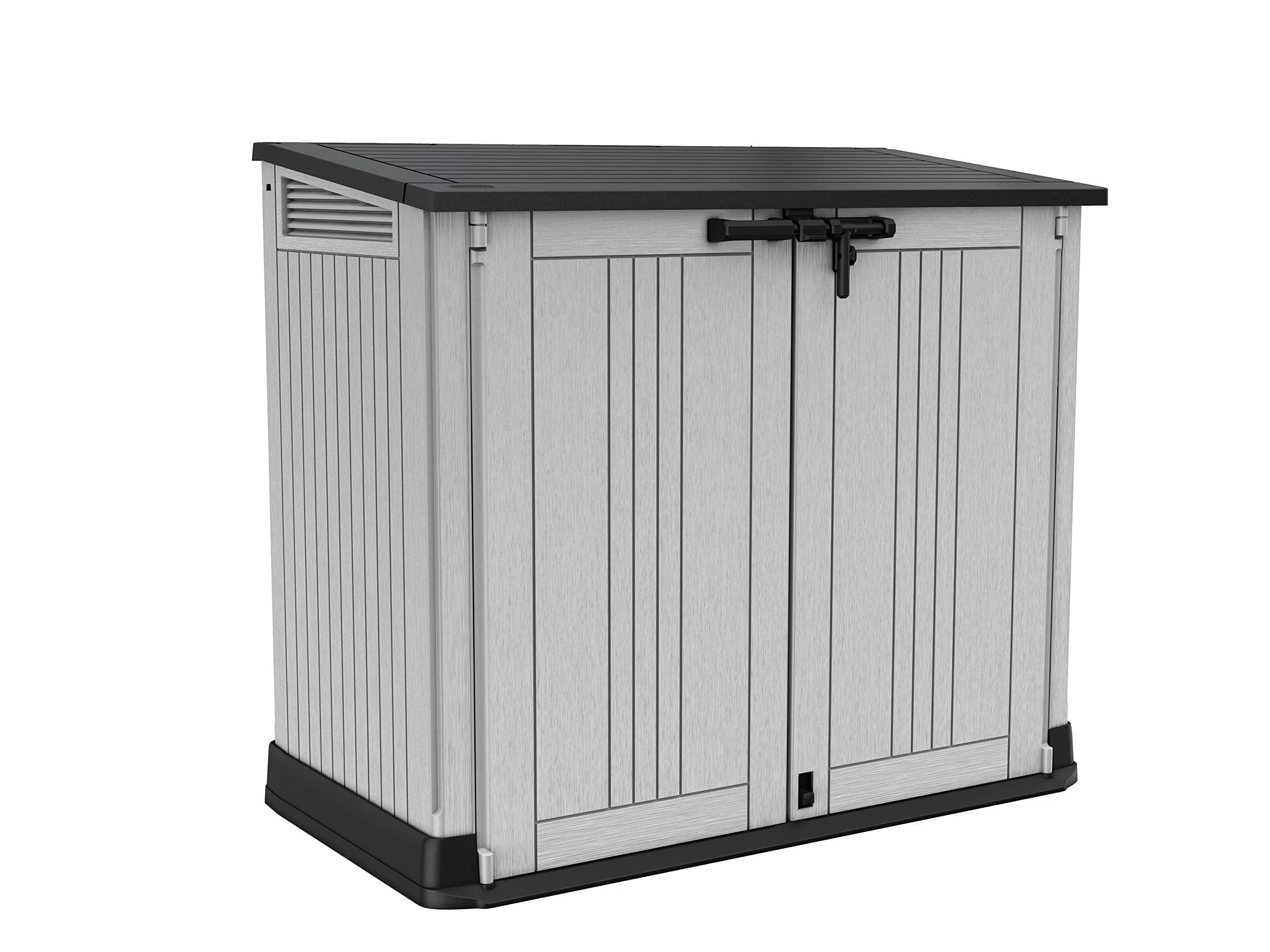 4.3x3.7 ft Outdoor Resin Storage Shed w/ Easy Lift Hinges for Yard Tools, Pool Toys & Garden Accessories, Grey