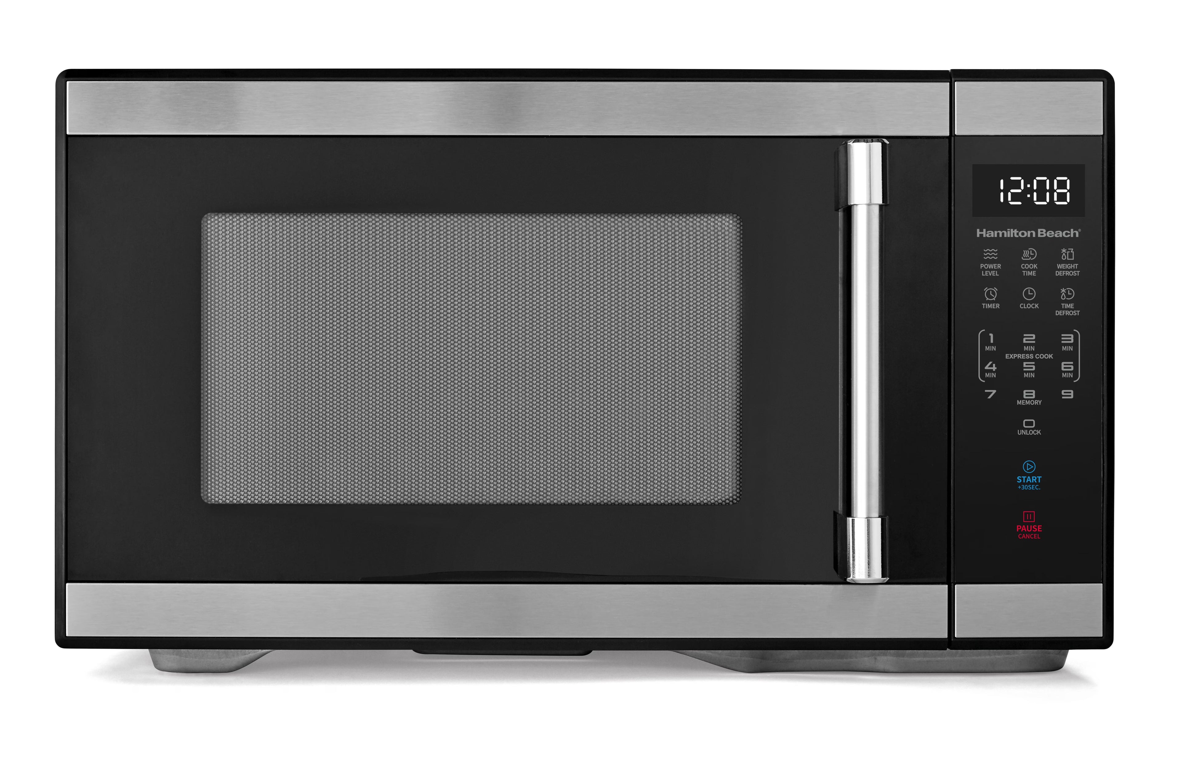 1.1 cu ft Countertop Microwave Oven, Black & Stainless Steel