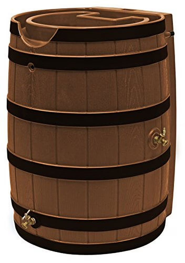 65-Gallon Rain Barrel w/ Darkened Ribs - Terra Cotta