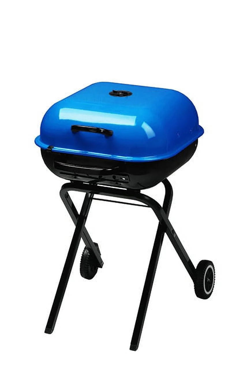 Portable Charcoal Grill, Blue, Walk-A-Bout Style