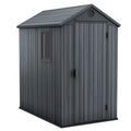 4' x 6' Outdoor Garden Tool Storage Shed with Window, Graphite