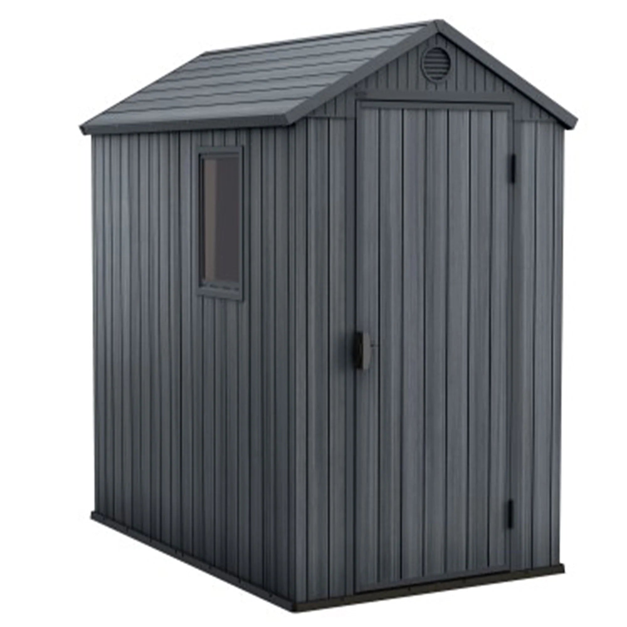 4' x 6' Outdoor Garden Tool Storage Shed with Window, Graphite