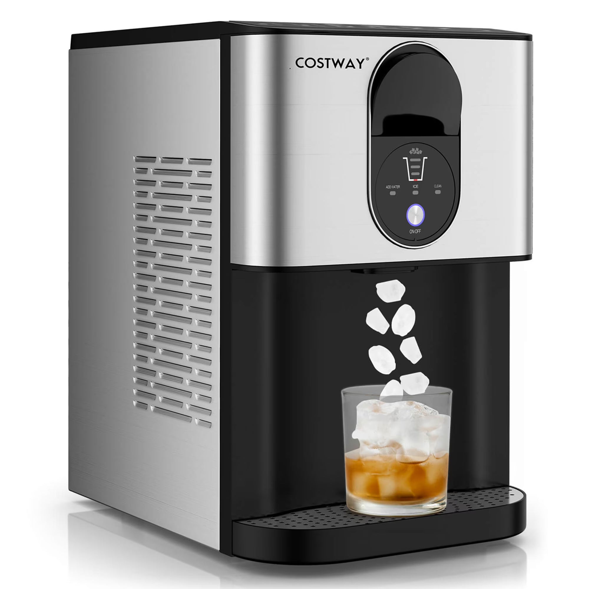 56 lbs/24H Pebble Chewable Countertop Ice Maker w/ Self-Cleaning System