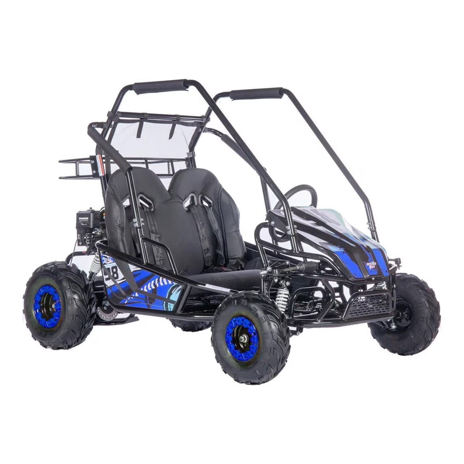 Mud XL 212cc 2-Seat Go Kart, Full Suspension, Blue