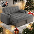 3-in-1 convertible sofa bed with storage armrest & adjustable backrest, dark gray