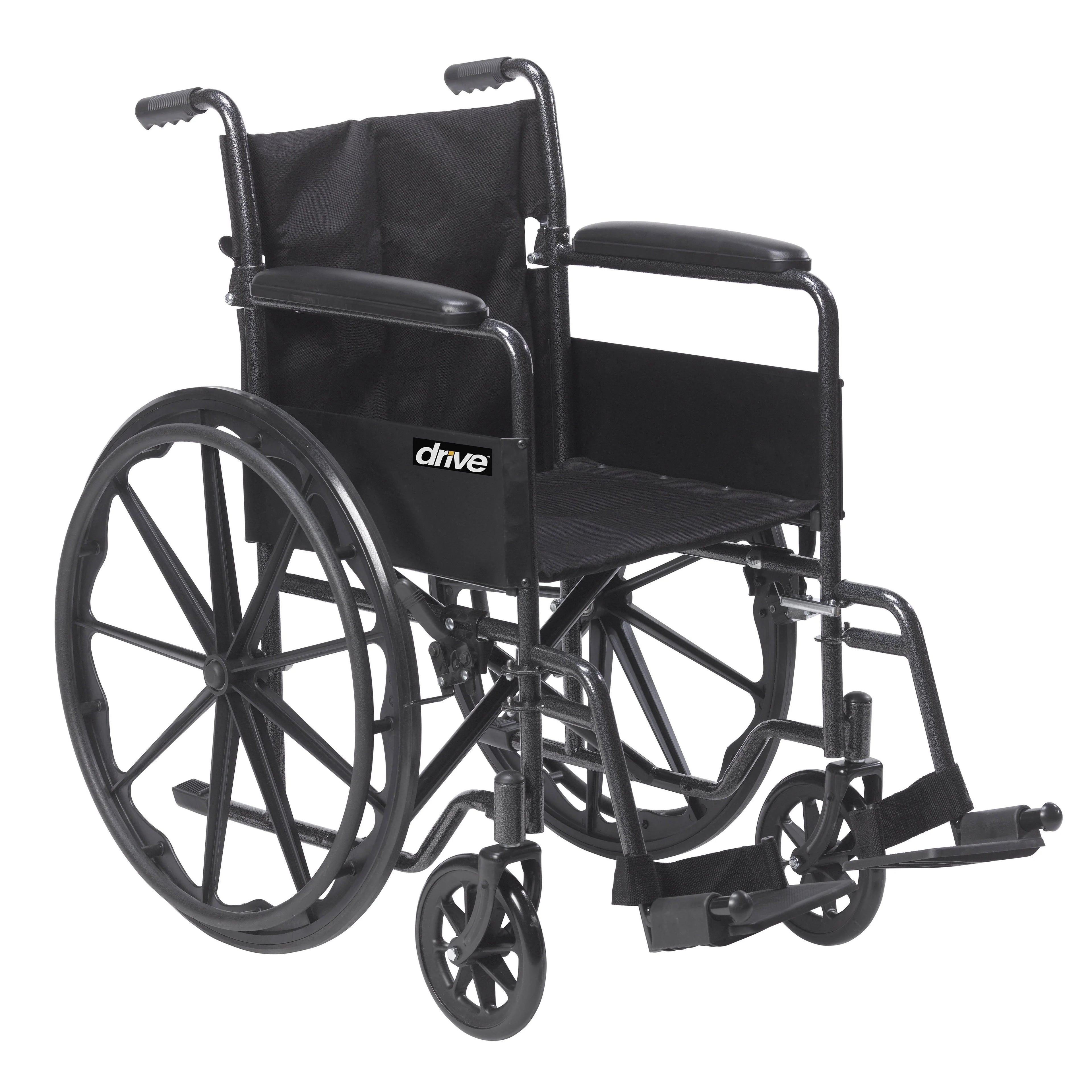 Wheelchair w/ Full Arms & Swing-Away Removable Footrest