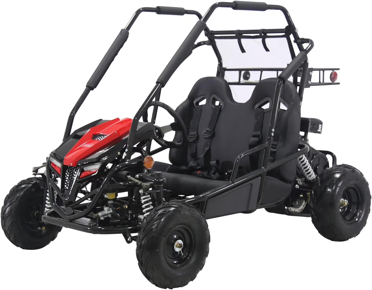 196cc Gas Go-Kart, Two-Seater Off-Road Vehicle, 23 MPH Top Speed, Rugged Suspension, Pull-Start Engine, Ages 13+, Red