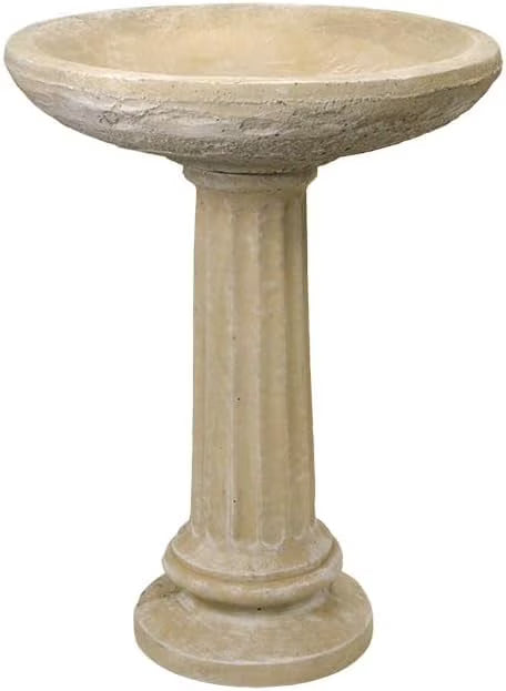 2-Piece Birdbath, 26" Tall, Desert Sand