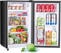 3.2 Cu.Ft Compact Mini Fridge w/ Freezer & Adjustable Thermostat, Low Noise for Bedroom, Dorm, Office - Black