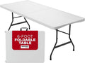 8ft White Plastic Folding Table - Portable, Indoor/Outdoor Use for Party, Picnic, Camping (4ft, 6ft, 8ft)