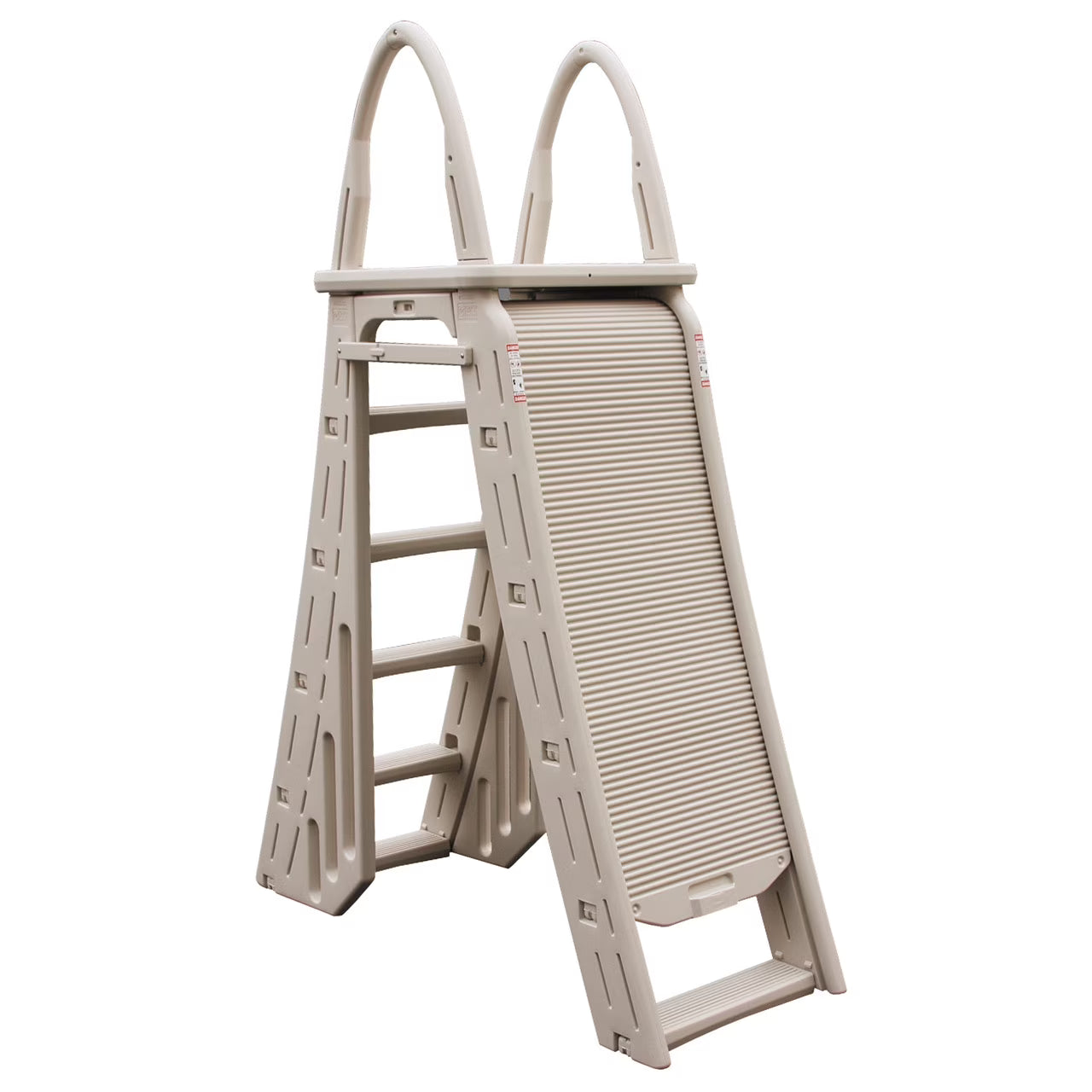 A-Frame 7200 Above Ground Adjustable Pool Safety Ladder w/ Roll-Guard