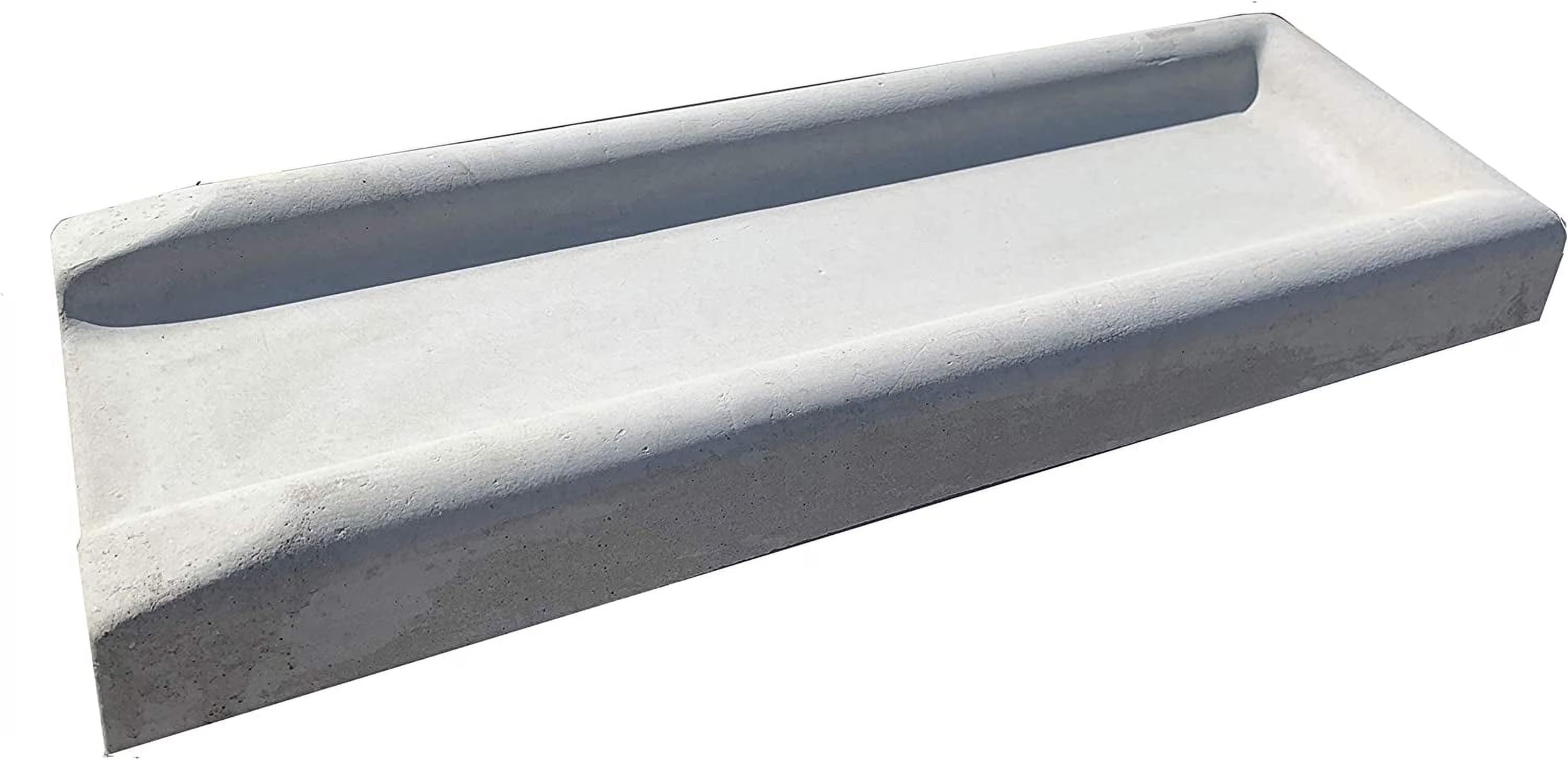 Precast Concrete Splash Block for Rain & Gutter Downspout Drainage - 3"H x 11"W x 30"L Solid Concrete