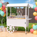 Wood dessert cart w/ storage cabinet & wheels for parties