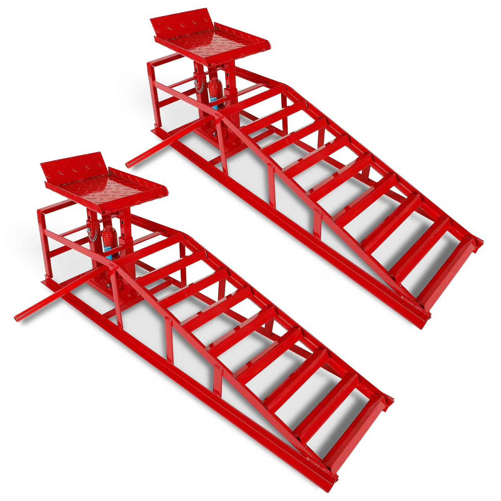 2-Pack 5T 10000lb Portable Heavy Duty Hydraulic Car Ramps, Lift Ramp for Truck & Vehicle Auto Garage Repair