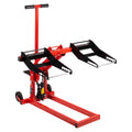 Adjustable Heavy Duty Riding Lift Jack, 300lb Capacity w/ Safety Lock, Non-Slip Wheels & Handle for Tractors, ATVs & Zero Turn Mowers