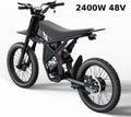 2400W 48V Electric Dirt Bike w/ Brushless Hub Motor, 18.2Ah*2 Battery, 25" Tires, Digital Screen, Carbon Steel Frame, Black
