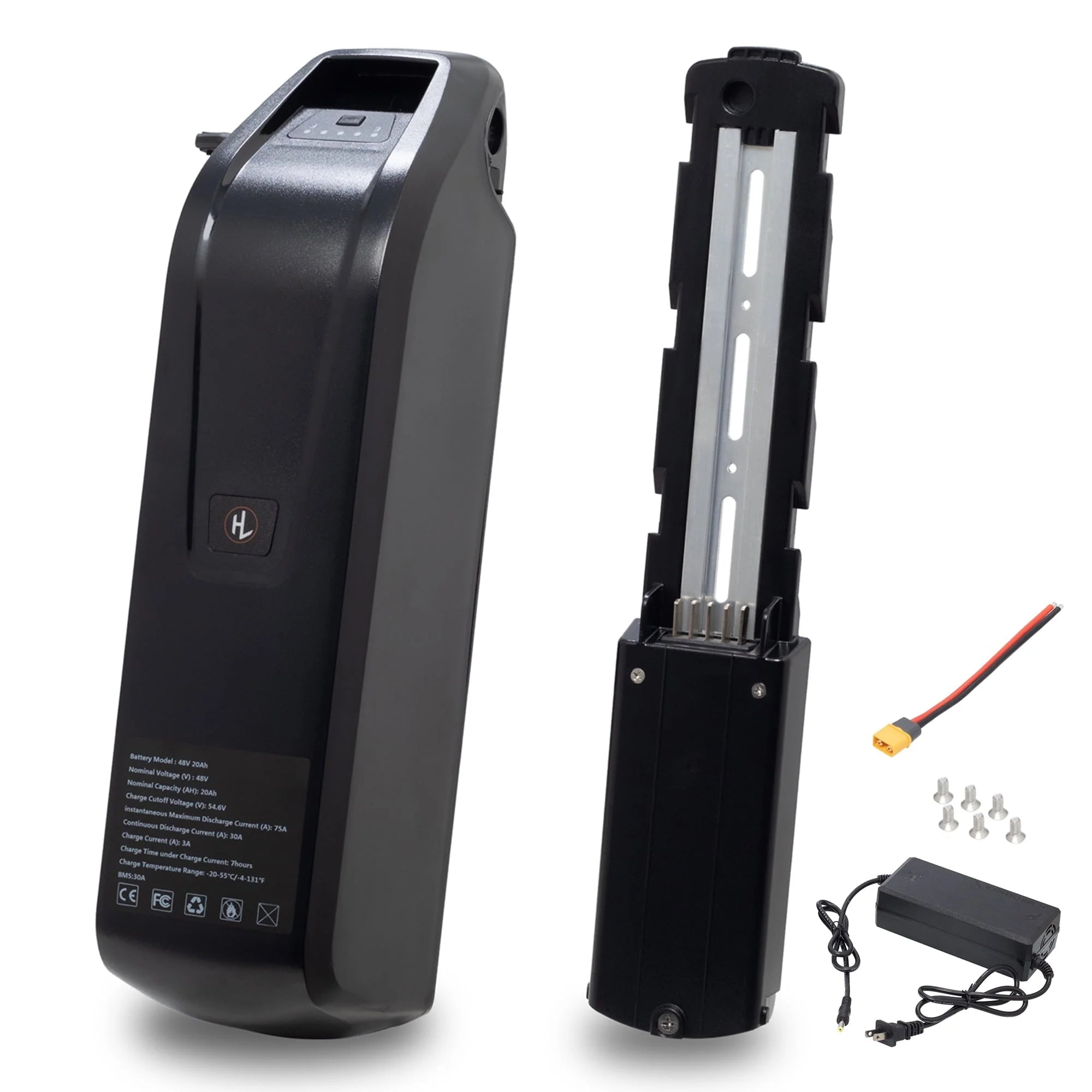 48V 20Ah Lithium Ebike Battery w/ Charger, Compatible w/ 750W-1500W Electric Bikes & Tricycles