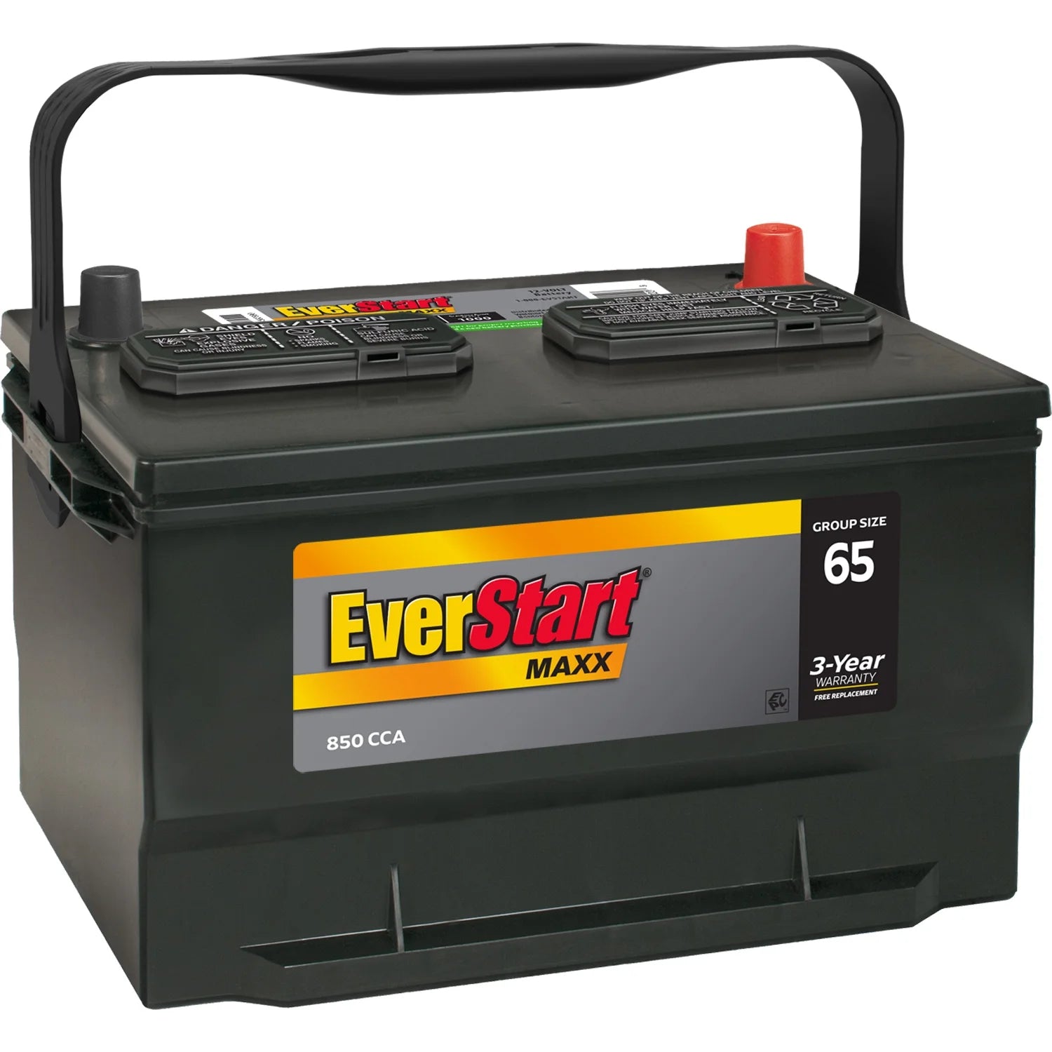 Lead Acid Automotive Battery, Group Size 65, 12 Volt, 850 CCA