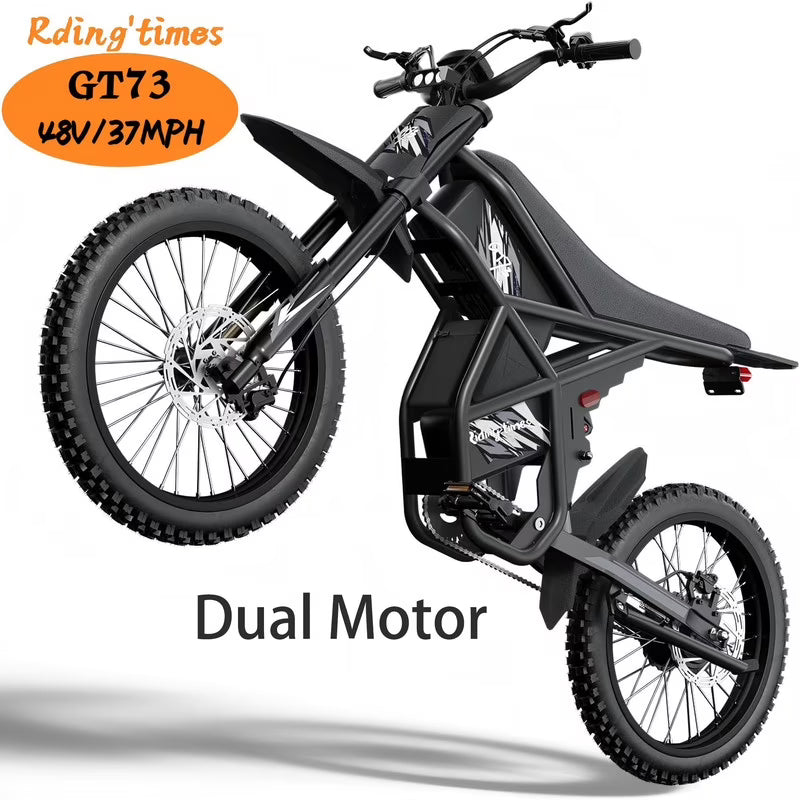 2000W UL 2849 Electric Dirtbike for Adults, 48V 36.4Ah Dual Battery, 25" Motorcycle Tires, 37 mph Max & 85 mi Range, Dual Hydraulic Brakes & Full