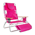 Ostrich Deluxe 3N1 Lightweight Outdoor Beach Lounge Chair w/Footrest, Pink