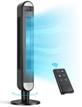 42" Tower Fan w/ Remote, 90° Oscillation, 34dB Quiet, 6 Speeds, 4 Modes, 12H Timer, LED Display, 26 ft/s High Velocity