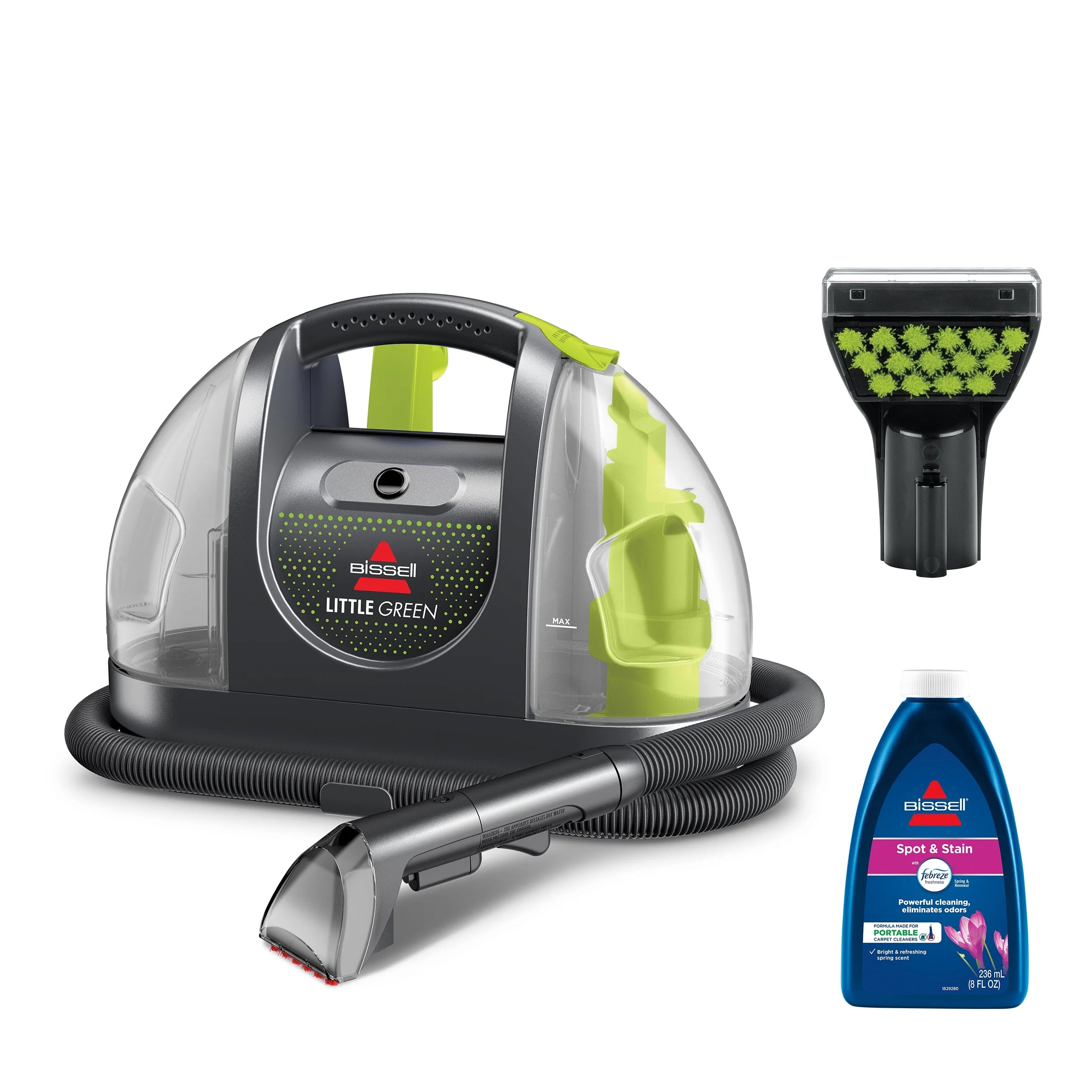 Portable Deep Cleaner for Carpets, Upholstery & Auto, Lightweight, Strong Suction, Large Tank Capacity, 3369, Green