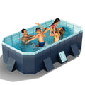 Foldable above-ground pool, 116" large non-inflatable outdoor pool for kids & adults