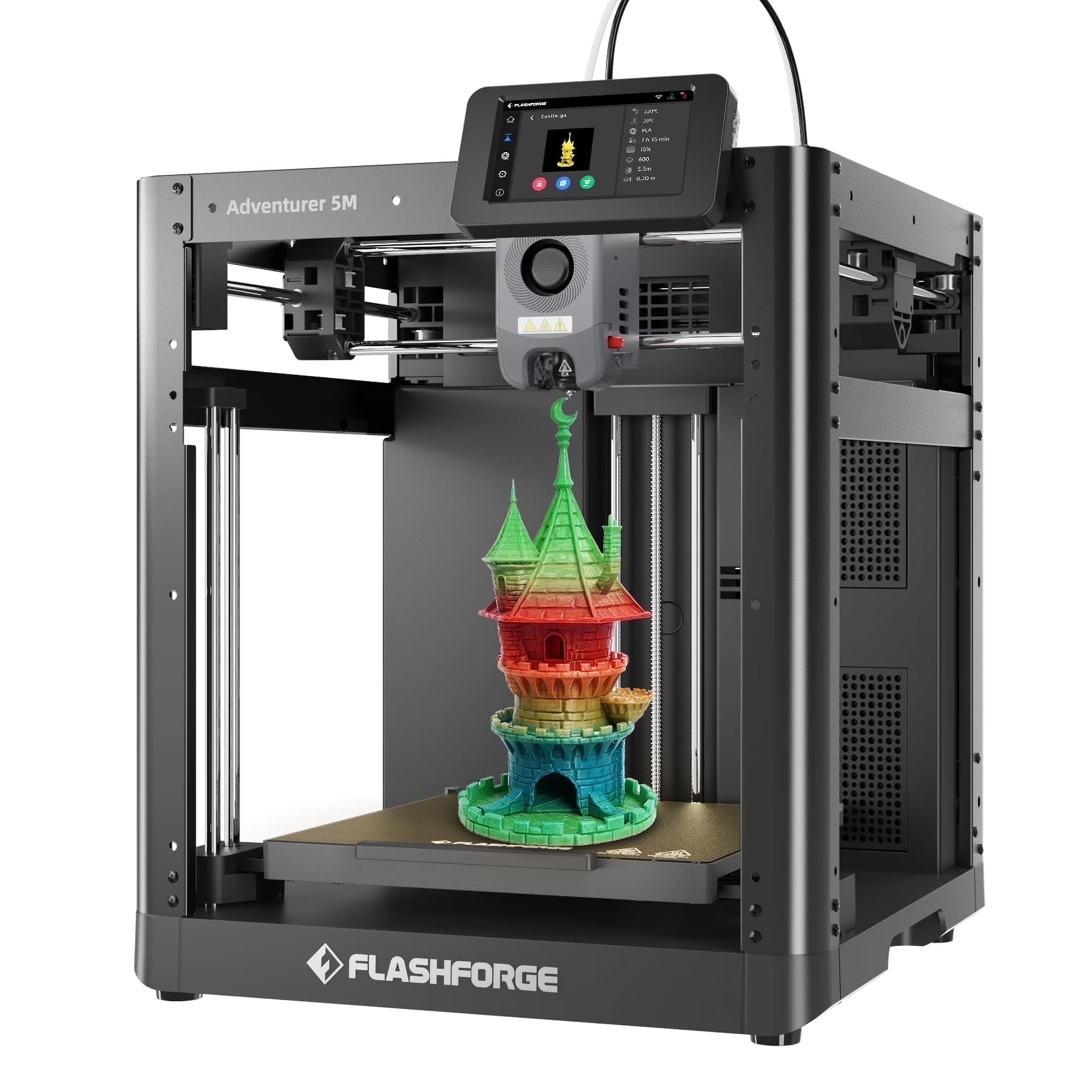3D Printer with Auto Leveling & 600mm/s High-Speed Printing, Black