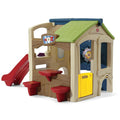 Kids' Outdoor Plastic Playhouse with Slide - Brown Neighborhood Fun Center