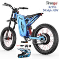 60V30AH Battery, 6000W(Peak) Motor Electric Dirt Bicycle, 50MPH, 19x2" Tire, Full Suspension, Hydraulic Brake, Half Throttle, UL2849, Electric