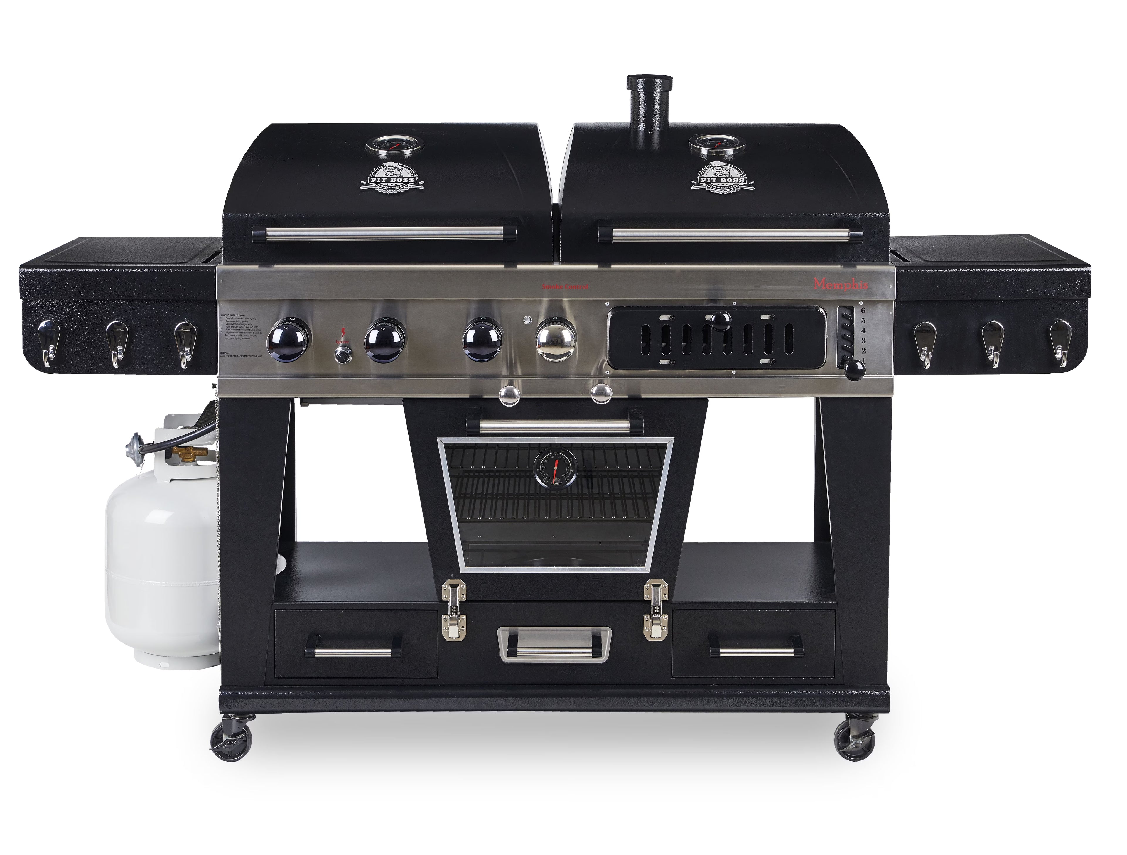 Memphis Ultimate Gas, Charcoal Combo Grill w/ Electric Smoker