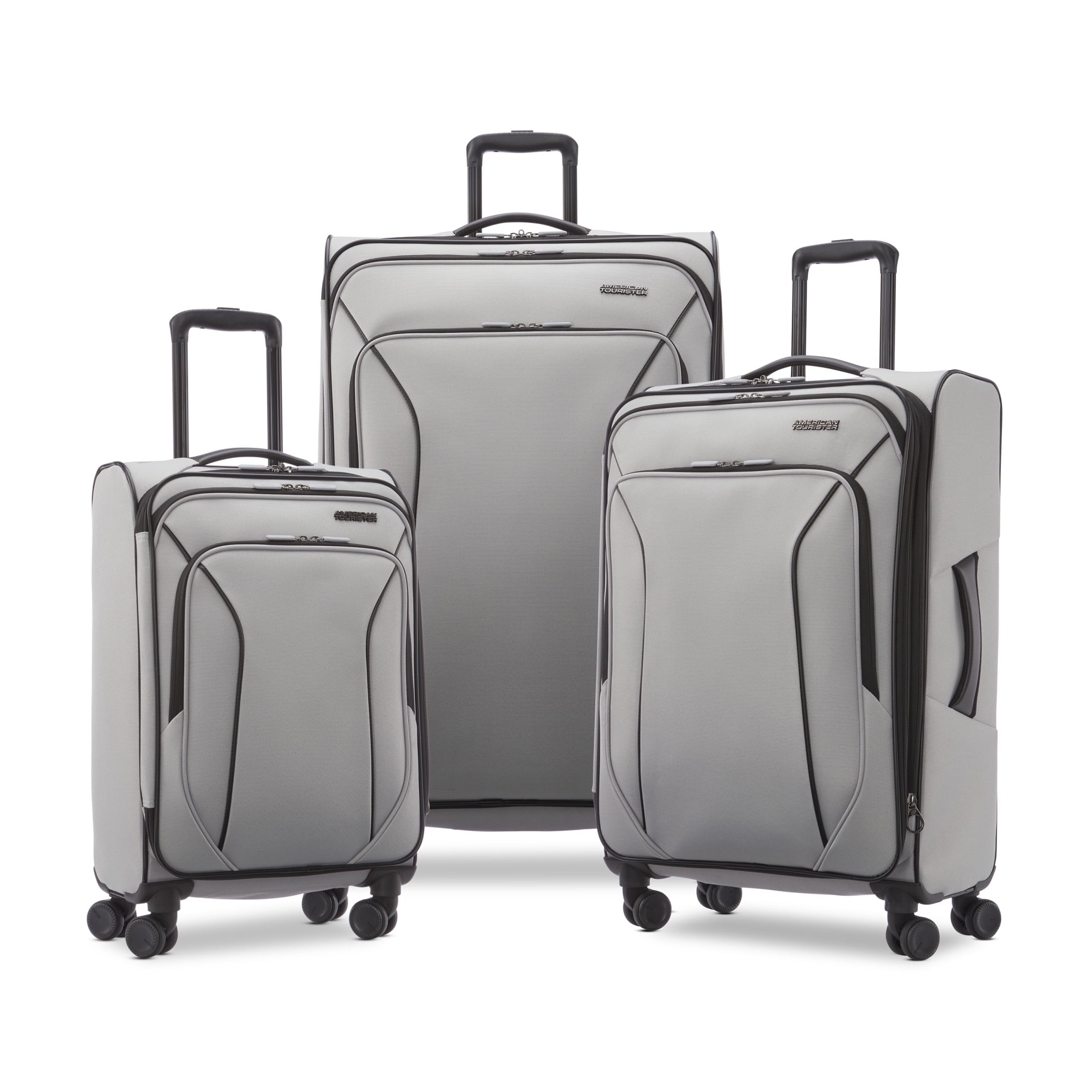 3-Piece Luggage Set w/ Spinner Wheels - Light Grey