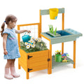 Kids Outdoor Potting Bench w/ See-Through Window