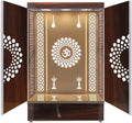 Wooden Designer Mandir with LED for Home & Office, Pooja Ghar with Storage